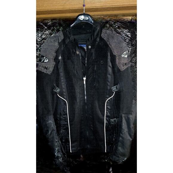 Joe Rocket Phoenix Ion Black Mesh Motorcycle Street Jacket Size XL
